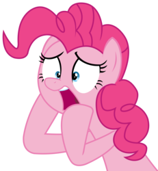 Size: 3025x3275 | Tagged: safe, artist:sketchmcreations, pinkie pie, g4, the gift of the maud pie, distressed, female, high res, inkscape, open mouth, simple background, solo, transparent background, vector