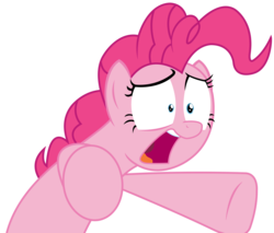 Size: 3850x3278 | Tagged: safe, artist:sketchmcreations, pinkie pie, g4, the gift of the maud pie, distressed, female, high res, inkscape, open mouth, simple background, solo, transparent background, vector