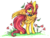 Size: 692x527 | Tagged: safe, artist:tay-niko-yanuciq, oc, oc only, pegasus, pony, flower, simple background, solo, transparent background