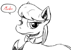 Size: 1169x826 | Tagged: safe, artist:darkhestur, octavia melody, earth pony, pony, g4, female, monochrome, sketch, solo, speech bubble