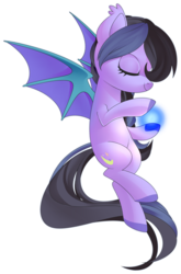 Size: 1781x2693 | Tagged: safe, artist:lumipony, oc, oc only, oc:moonlight opus, bat pony, pony, bat pony oc, eyes closed, female, mare, solo