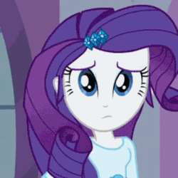 Size: 360x360 | Tagged: safe, screencap, fluttershy, rarity, equestria girls, g4, animated, cropped, female