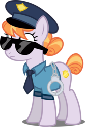 Size: 1335x1994 | Tagged: safe, artist:tsabak, copper top, earth pony, pony, g4, the gift of the maud pie, clothes, cuffs, female, necktie, police officer, police pony, police uniform, simple background, solo, sunglasses, transparent background, vector