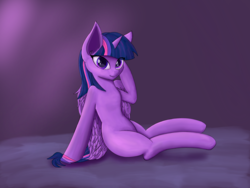 Size: 2400x1800 | Tagged: safe, artist:thefrrealdeal, twilight sparkle, alicorn, pony, g4, female, mare, missing cutie mark, sitting, solo, twilight sparkle (alicorn)