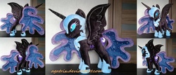 Size: 1024x437 | Tagged: safe, artist:agatrix, nightmare moon, g4, irl, photo, plushie, solo, spread wings