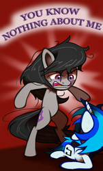 Size: 1000x1658 | Tagged: safe, artist:esuka, dj pon-3, octavia melody, vinyl scratch, g4, angry