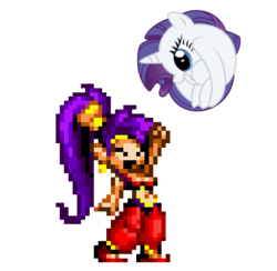 Size: 640x624 | Tagged: safe, edit, rarity, genie, g4, the gift of the maud pie, belly button, midriff, rariball, shantae, shantae (character), simple background, transparent background, vector