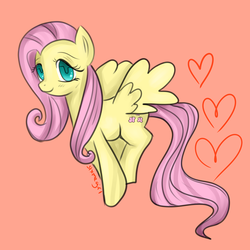 Size: 5567x5567 | Tagged: safe, artist:slimegxrl, fluttershy, g4, absurd resolution, female, heart, simple background, solo