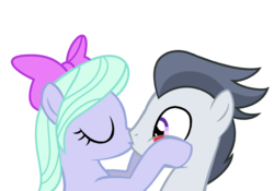 Size: 1000x700 | Tagged: safe, artist:rozyfly10, flitter, rumble, pegasus, pony, g4, duo, female, kiss on the lips, kissing, male, mare, older, older rumble, ship:flitterumble, shipping, simple background, stallion, straight, straight shota, transparent background