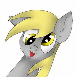 Size: 600x600 | Tagged: safe, artist:cassycolo, derpy hooves, pegasus, pony, g4, :3, bust, female, looking at you, portrait, simple background, smiling, solo, white background
