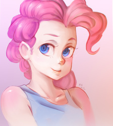 Size: 1292x1444 | Tagged: safe, artist:mrs1989, pinkie pie, human, g4, female, humanized, looking at you, solo