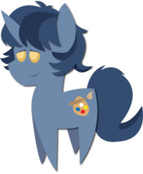 Size: 4568x5546 | Tagged: safe, artist:themodpony, oc, oc only, oc:b.b., pony, unicorn, absurd resolution, blue, cute, cutie mark, horn, lineless, male, pointy ponies, simple background, smiling, solo, stallion, transparent background