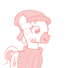 Size: 640x600 | Tagged: safe, artist:ficficponyfic, oc, oc only, oc:adetokunbo, zebra, colt quest, adult, clothes, cutie mark, cyoa, hat, male, nervous, nervous smile, pirate, stallion, story included, sweat, sweater, toque
