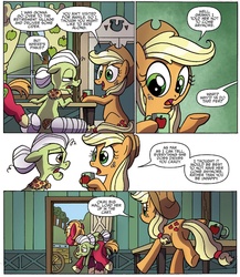 Size: 1325x1523 | Tagged: safe, artist:agnes garbowska, idw, official comic, applejack, big macintosh, granny smith, earth pony, pony, friends forever #27, g4, my little pony: friends forever, spoiler:comic, male, stallion