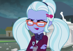 Size: 1024x716 | Tagged: safe, edit, edited screencap, screencap, sugarcoat, equestria girls, g4, my little pony equestria girls: friendship games, female, inverted mouth, smiling, solo