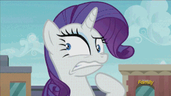 Size: 500x281 | Tagged: safe, artist:x-saltedfish, edit, edited screencap, screencap, rarity, g4, the gift of the maud pie, animated, discovery family logo, eye beam, female, laser, optic blast, pstandard psychic pstance, shivering, solo