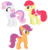 Size: 7600x7900 | Tagged: safe, artist:emera33, apple bloom, scootaloo, sweetie belle, earth pony, pegasus, pony, unicorn, crusaders of the lost mark, g4, my little pony: friendship is magic, absurd resolution, backwards cutie mark, cutie mark, cutie mark crusaders, female, folded wings, mare, older, raised hoof, simple background, tail bow, the cmc's cutie marks, transparent background, trio, wings