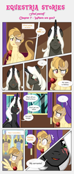 Size: 1919x4494 | Tagged: safe, artist:estories, oc, oc only, oc:alice goldenfeather, oc:möbius, pegasus, pony, unicorn, comic:find yourself, g4, comic, scar