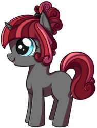 Size: 1400x1850 | Tagged: safe, artist:sitrophe, oc, oc only, oc:black velvet, pony, unicorn, female, filly, open mouth, simple background, smiling, solo, transparent background