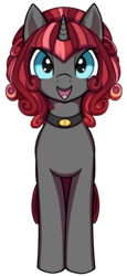 Size: 600x1300 | Tagged: safe, artist:sitrophe, oc, oc only, oc:black velvet, pony, unicorn, female, looking at you, mare, open mouth, simple background, smiling, solo, transparent background