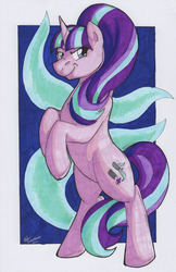 Size: 2190x3370 | Tagged: safe, artist:stormblaze-pegasus, starlight glimmer, g4, 2016, buck, buck2016, female, for sale, high res, rearing, signature, solo