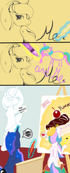 Size: 852x2100 | Tagged: safe, artist:jessesmash32, princess celestia, princess luna, g4, both cutie marks, cake, cakelestia, drawing, food, royal sisters, trollestia