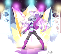 Size: 1024x897 | Tagged: safe, artist:telltale-sheriff, coloratura, equestria girls, g4, belly button, cleavage, countess coloratura, equestria girls-ified, female, midriff, solo, spotlight, veil