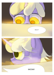 Size: 2400x3300 | Tagged: safe, artist:aaronmk, dinky hooves, g4, comic, diary, dinky hooves's diary, high res, implied mother and daughter, letter, magic glow, older, reading