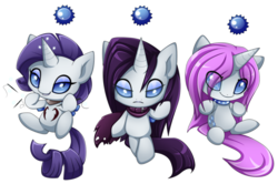 Size: 1280x852 | Tagged: artist needed, safe, rarity, pony, unicorn, lil-miss rarity, g4, chibi, crossover, sadistic rarity, sewing, tumblr crossover