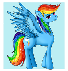 Size: 2000x2103 | Tagged: safe, artist:fluffymaiden, rainbow dash, g4, female, high res, solo, spread wings