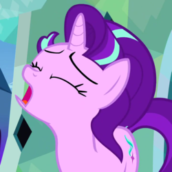 Size: 721x720 | Tagged: safe, screencap, starlight glimmer, pony, g4, the crystalling, cropped, eyes closed, female, invisible stallion, solo