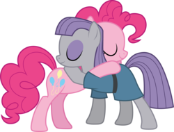 Size: 3469x2631 | Tagged: safe, artist:cloudy glow, maud pie, pinkie pie, pony, g4, the gift of the maud pie, .ai available, cute, duo, eyes closed, high res, hug, maudabetes, simple background, transparent background, vector