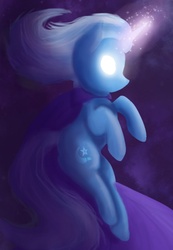 Size: 744x1074 | Tagged: safe, artist:chanceyb, trixie, pony, unicorn, g4, female, glowing eyes, magic, mare, solo