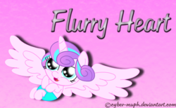 Size: 900x555 | Tagged: safe, artist:cyber-murph, princess flurry heart, alicorn, pony, g4, adorable face, baby, baby pony, cute, flurrybetes, signature