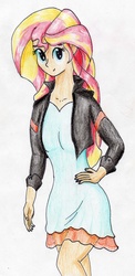 Size: 1595x3262 | Tagged: safe, artist:40kponyguy, derpibooru exclusive, sunset shimmer, equestria girls, g4, my little pony equestria girls: friendship games, female, looking at you, solo, traditional art