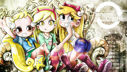 Size: 3000x1687 | Tagged: safe, artist:skyshek, derpy hooves, equestria girls, g4, ass, blonde, butt, clothes, clothes swap, crossover, cute, equestria girls outfit, female, hana-chan, humanized, makihatayama hana, ojamajo doremi, star butterfly, star vs the forces of evil