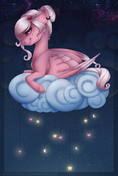 Size: 800x1200 | Tagged: safe, artist:silentwulv, oc, oc only, pegasus, pony, beauty mark, cloud, night, solo