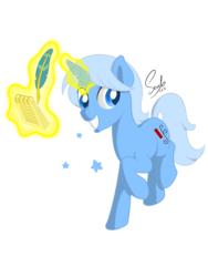 Size: 1536x2048 | Tagged: safe, artist:soulfulmirror, oc, oc only, oc:tom ink, magic, quill, simple background, solo, transparent background