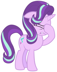 Size: 7000x8800 | Tagged: safe, artist:tardifice, starlight glimmer, g4, the crystalling, absurd resolution, eyes closed, facehoof, female, photoshop, raised hoof, simple background, solo, transparent background, vector