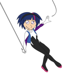 Size: 3144x3520 | Tagged: safe, artist:joeycrick, twilight sparkle, human, g4, crossover, female, gwen stacy, high res, humanized, male, marvel, solo, spider-gwen, spider-man, spider-woman