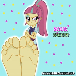 Size: 894x894 | Tagged: safe, artist:maze1000, sour sweet, equestria girls, g4, my little pony equestria girls: friendship games, barefoot, feet, foot fetish, foot focus