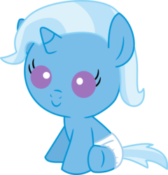 Size: 876x912 | Tagged: safe, artist:mighty355, trixie, pony, unicorn, g4, baby, baby pony, baby trixie, cute, diaper, female, foal, simple background, smiling, solo, transparent background, vector