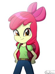 Size: 1500x2000 | Tagged: safe, artist:graytyphoon, apple bloom, equestria girls, g4, female, simple background, solo, white background