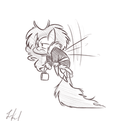 Size: 2000x2000 | Tagged: safe, artist:fluttershythekind, fluttershy, g4, bed mane, coffee mug, female, high res, messy mane, monochrome, morning ponies, sketch, sleepy, solo