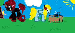 Size: 1075x473 | Tagged: artist needed, safe, fluttershy, oc, oc:synthis, g4, 1000 hours in ms paint, ms paint, random, wat