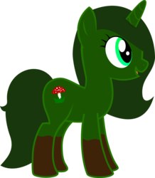 Size: 1024x1172 | Tagged: safe, artist:lunasquee, oc, oc only, oc:amanita green, .svg available, green pony, inkscape, muddy hooves, open mouth, simple background, solo, transparent background, vector