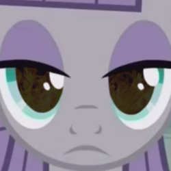 Size: 338x338 | Tagged: safe, maud pie, g4, the gift of the maud pie, close-up, cropped, female, fire, looking at you, solo, the fire in her eyes, tranquil fury