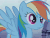 Size: 430x330 | Tagged: safe, screencap, rainbow dash, friendship is magic, g4, animated, confused, cropped, female, solo, spread wings