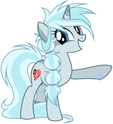 Size: 3262x3596 | Tagged: safe, artist:cayfie, oc, oc only, oc:frozen diamond, pony, unicorn, ear piercing, earring, high res, looking at you, piercing, pointing, raised hoof, smiling, snowflake, solo