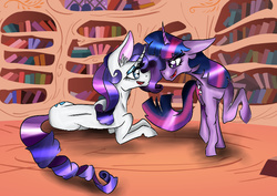 Size: 842x595 | Tagged: safe, artist:mlploverdash, rarity, twilight sparkle, g4, female, lesbian, ship:rarilight, shipping